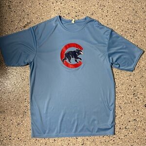 Men's Light Blue Chicago Cubs MLB Short Sleeve Performance Tee Shirt